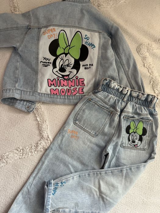 Дънков комплект на Zara Minnie Mouse за момиче 116 5-6г