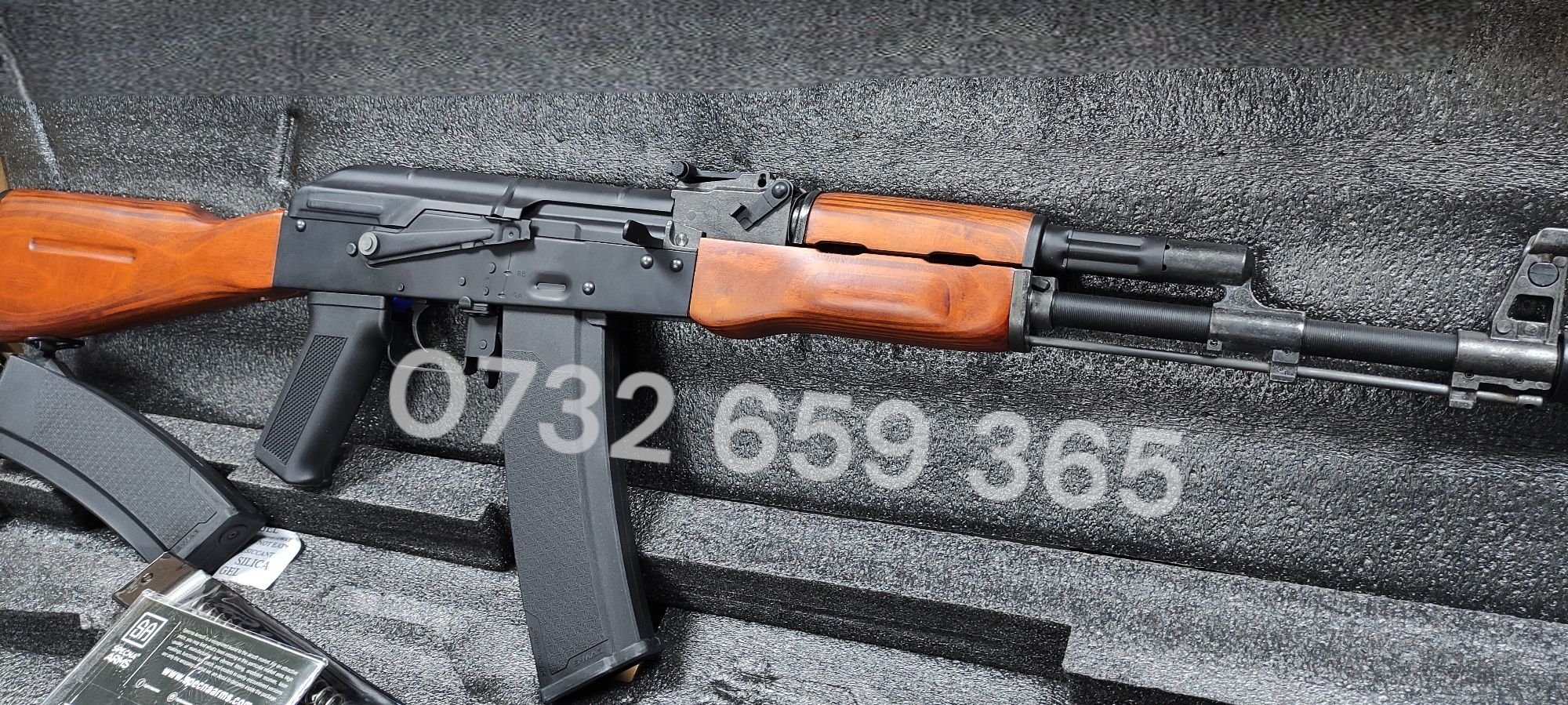 Ak47 full metal si lemn adevarat Teava precizie arma asalt airsoft AEG