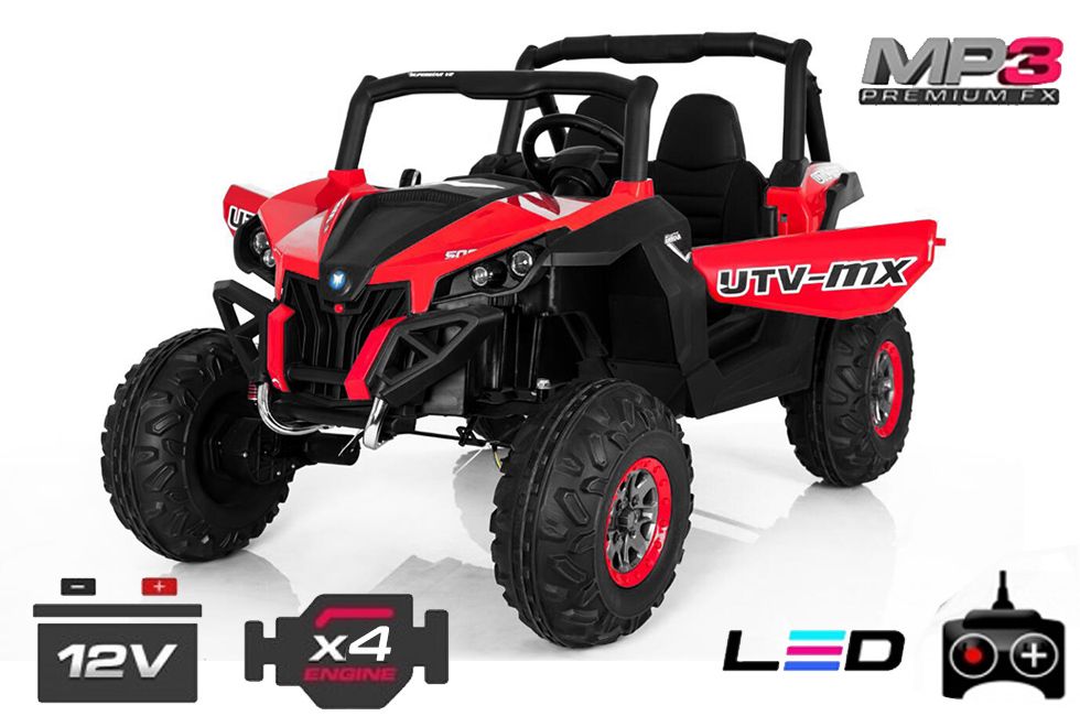 UTV electric pentru 2 copii Rocker Premium 4x4 140W 12V #Rosu