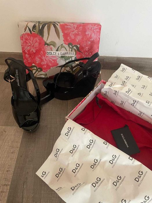 Platforme negre D & G (Dolce & Gabanna)- 37