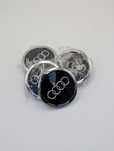 Set 4 capace roti 69mm compatibil cu  janta Audi Negre / Gri