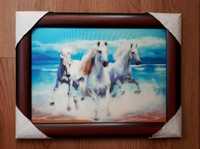 Картина "Три белых коня"  3D