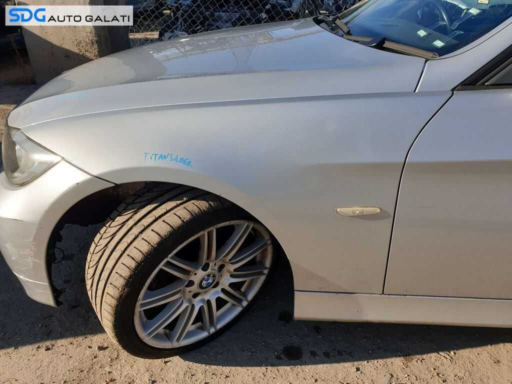Aripa Fata Stanga BMW Seria 3 E90 E91 2004 - 2011 Culoare Titansilber Metallic 354
