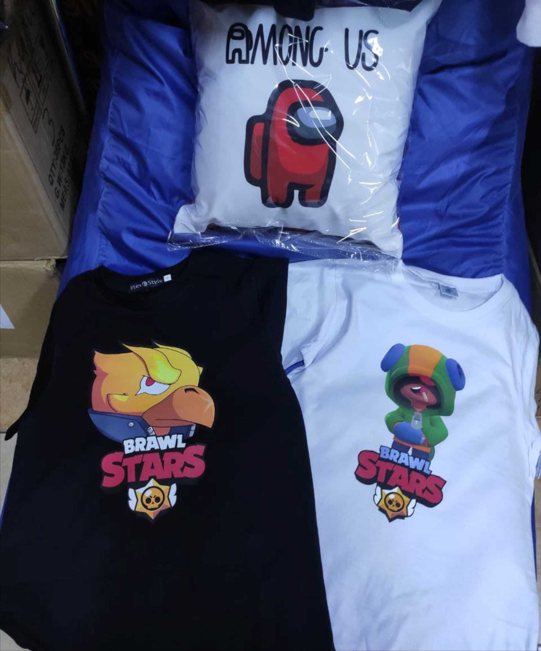 Детские футболочки А4, Among Us, Brawl Stars, Майнкрафт