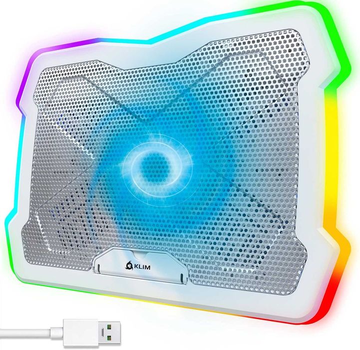 Cooler laptop Suport cu Ventilator RGB KLIM Ultimate 11-17 inch Alb