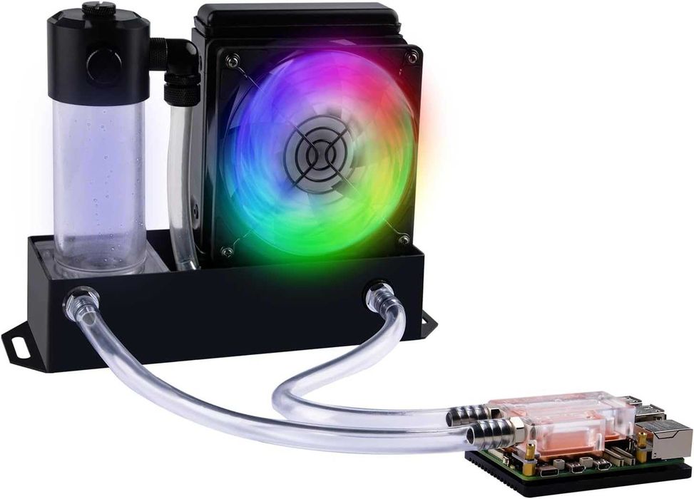 Cooler lichid GeeekPi Raspberry Pi 5,Pompă gheață apă,RGB Pi 5 8GB 4GB