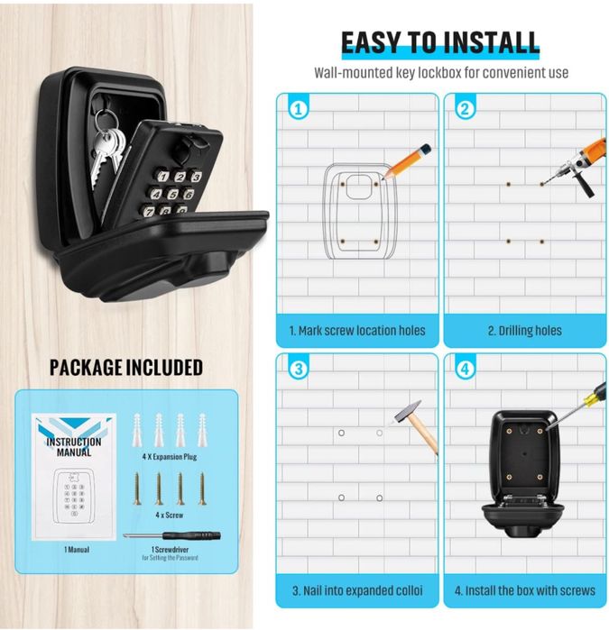Cutie de chei pentru exterior, curie robusta si impermeabila