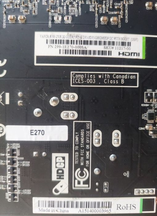 Placa Video Sapphire Radeon R9 270X Vapor-X 2GB