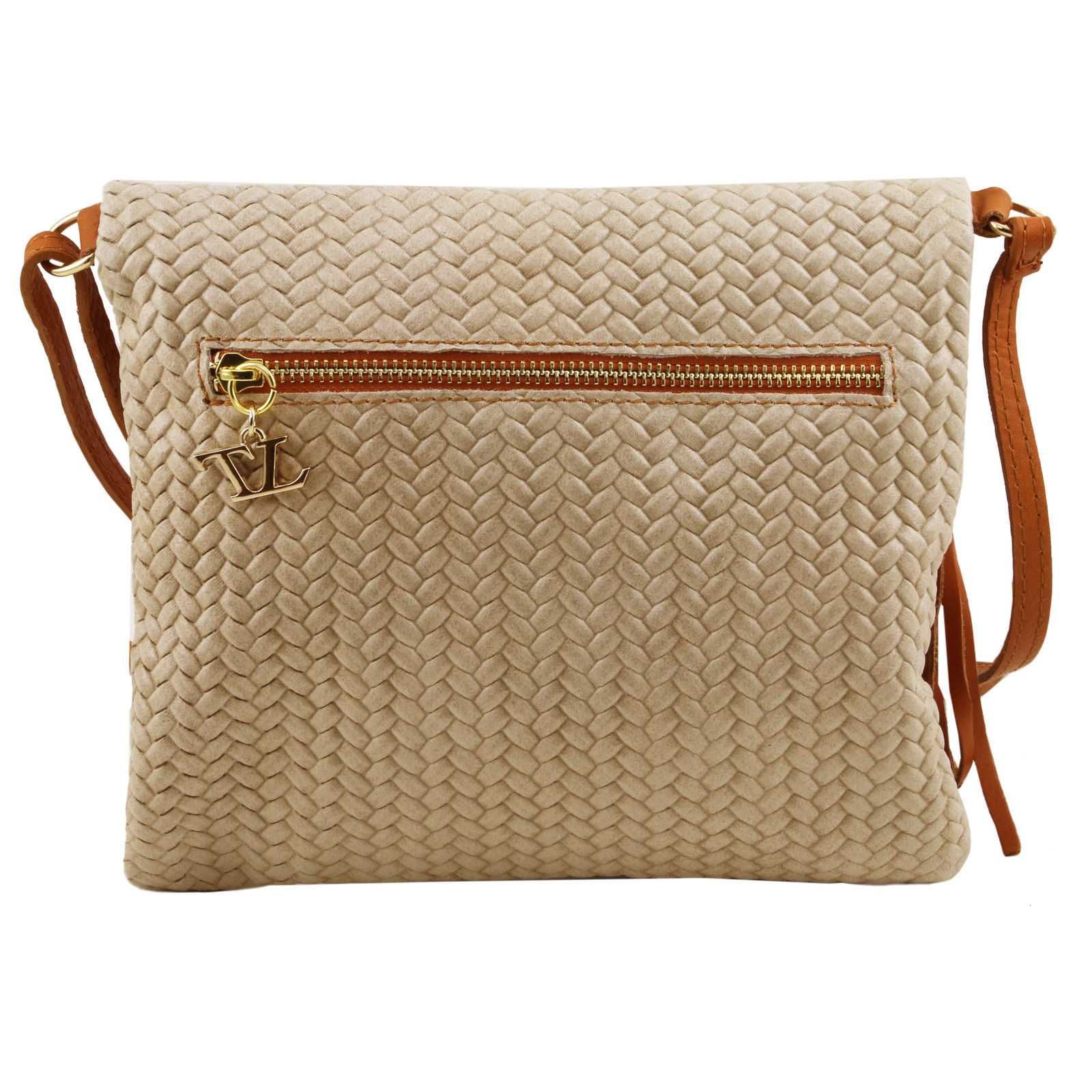 %ПРОМО% TUSCANY LEATHER – Плетена чанта от ест. кожа 23х20X2 см нова