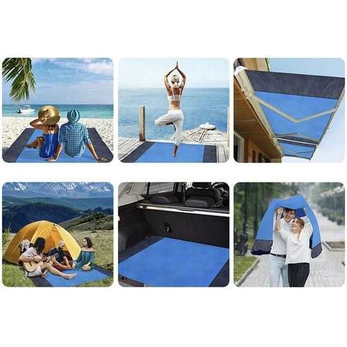 Голяма постелка за плаж, непромокаема, 208 х 208 см , с калъф и с куки