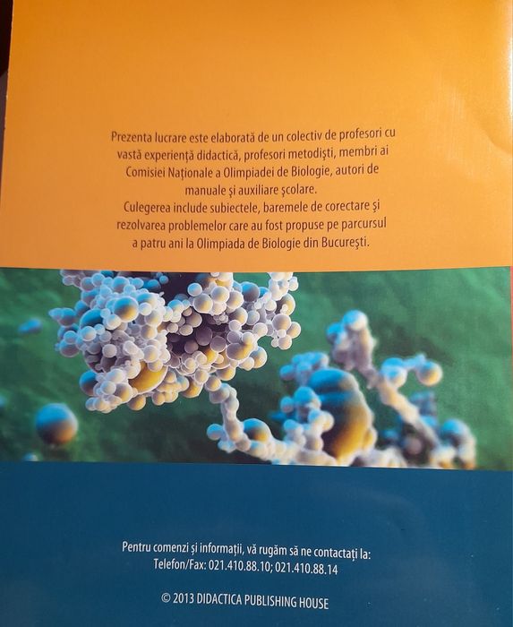 Vând carte-  Olimpiada de biologie clasa a VII-a. Subiecte si bareme