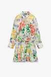 Rochie cu flori frumos colorate, din matase, marca  Zara