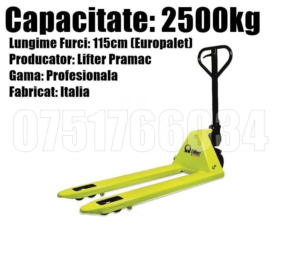 Transpalet Manual Furci 80 115 200 cm 2500 kg LIVRARE GRATUITA