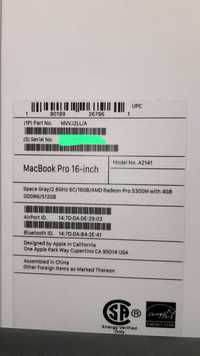 MacBook Pro 16-inch, i7,  2019