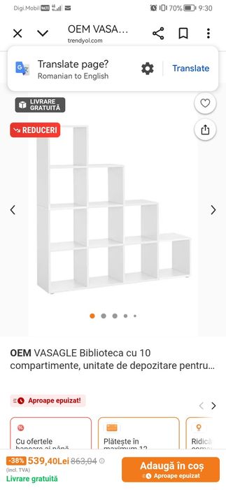 Biblioteca alba 2 bucăți