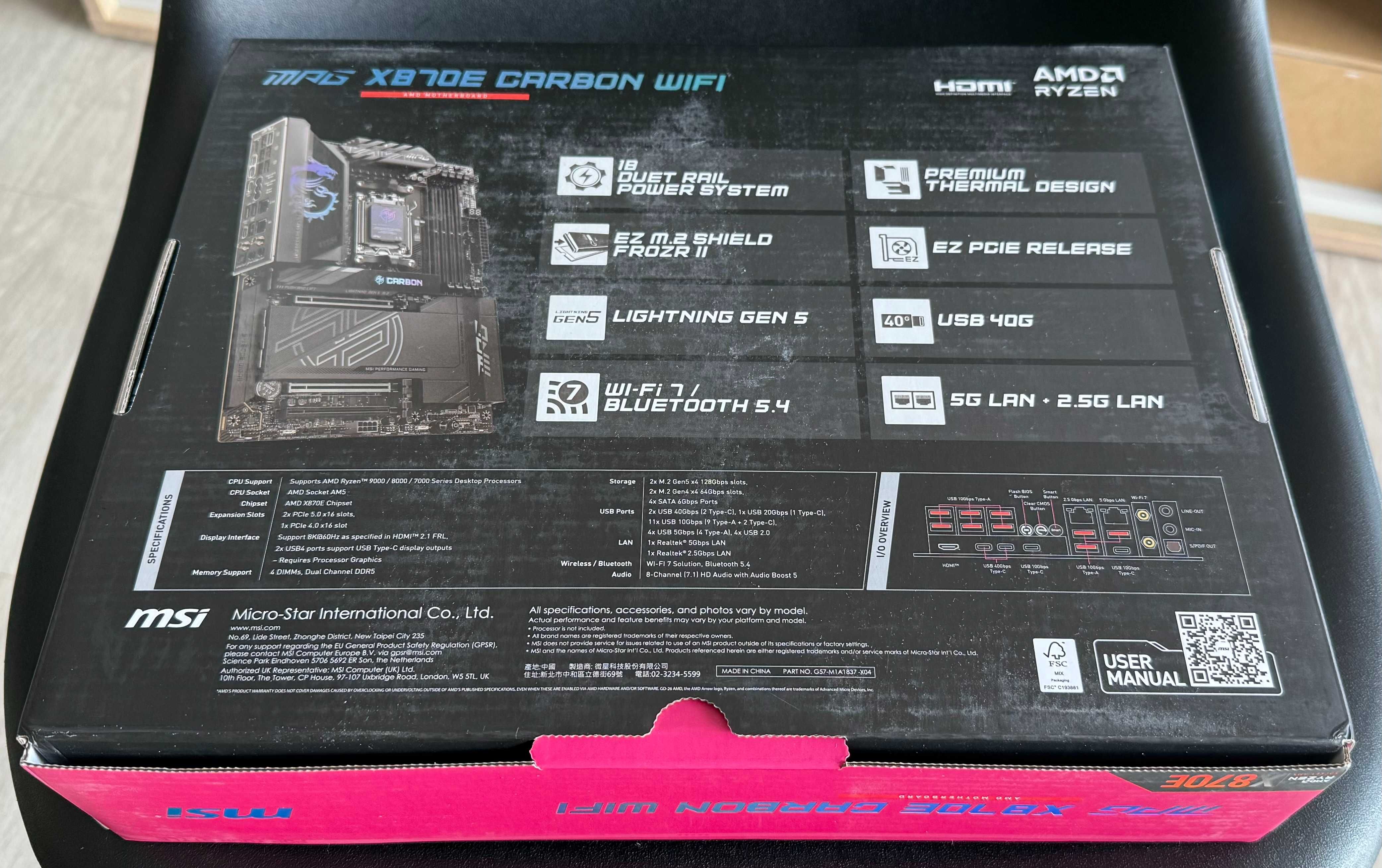 Motherboard MSI MPG X870E CARBON WIFI (дънна платка нова)