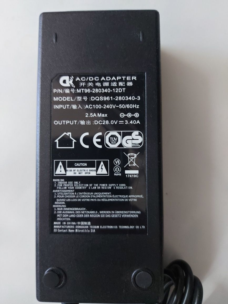 Блок (адаптер) питания MikroTik DQS961 Netzteil 28 В 3,4 А.
