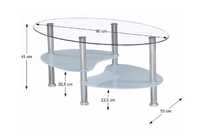 Овална стъклена маса с три нива