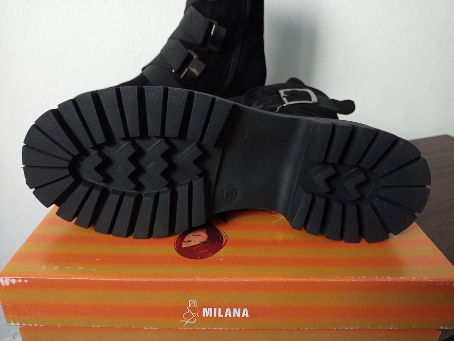 Ghete dama Milana nr 37, piele intoarsa, velur