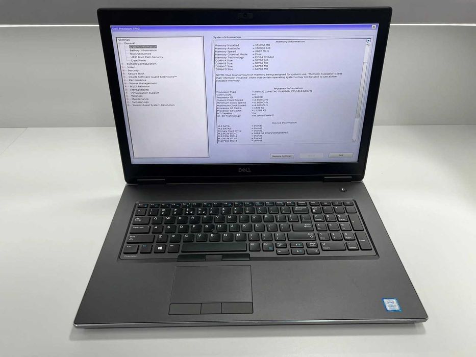 Laptop SH Dell Precision 7740 i7-9850H 128 GB RAM RTX 5000 16 gb