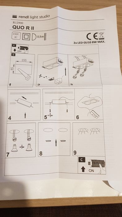 Гипсова луна за вграждане Rendl Light Studio R12900 QUO R II