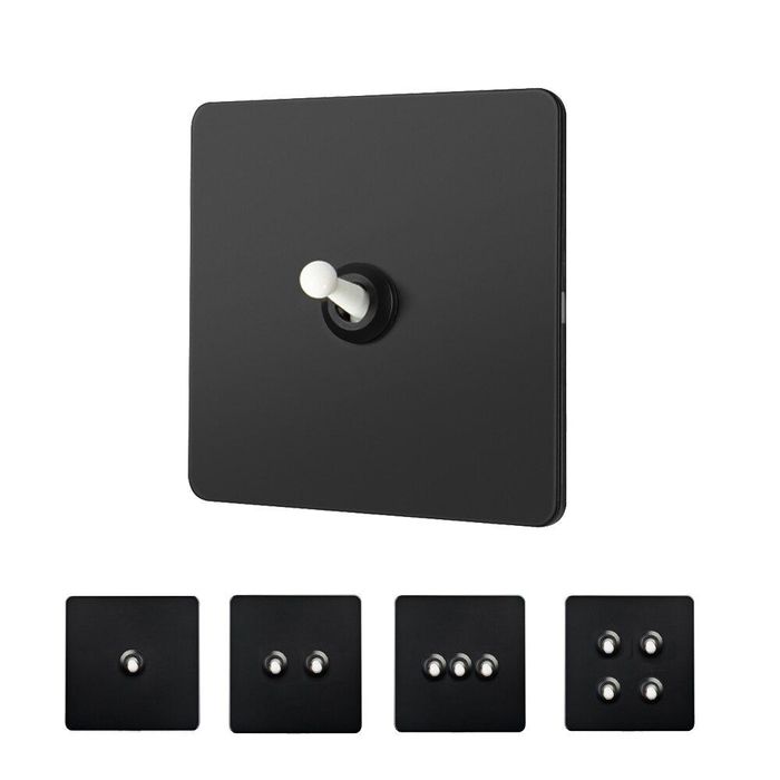 Intrerupator metalic , 1Gang 2Way, 10A, Negru, doza cadou