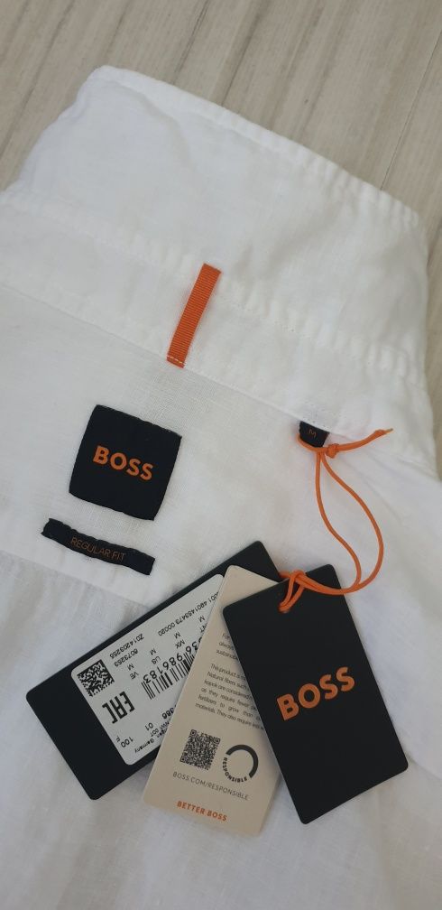 Hugo Boss  Len /100 %  Лен  Regular Fit / M НОВО! ОРИГИНАЛ! Мъжка Риза