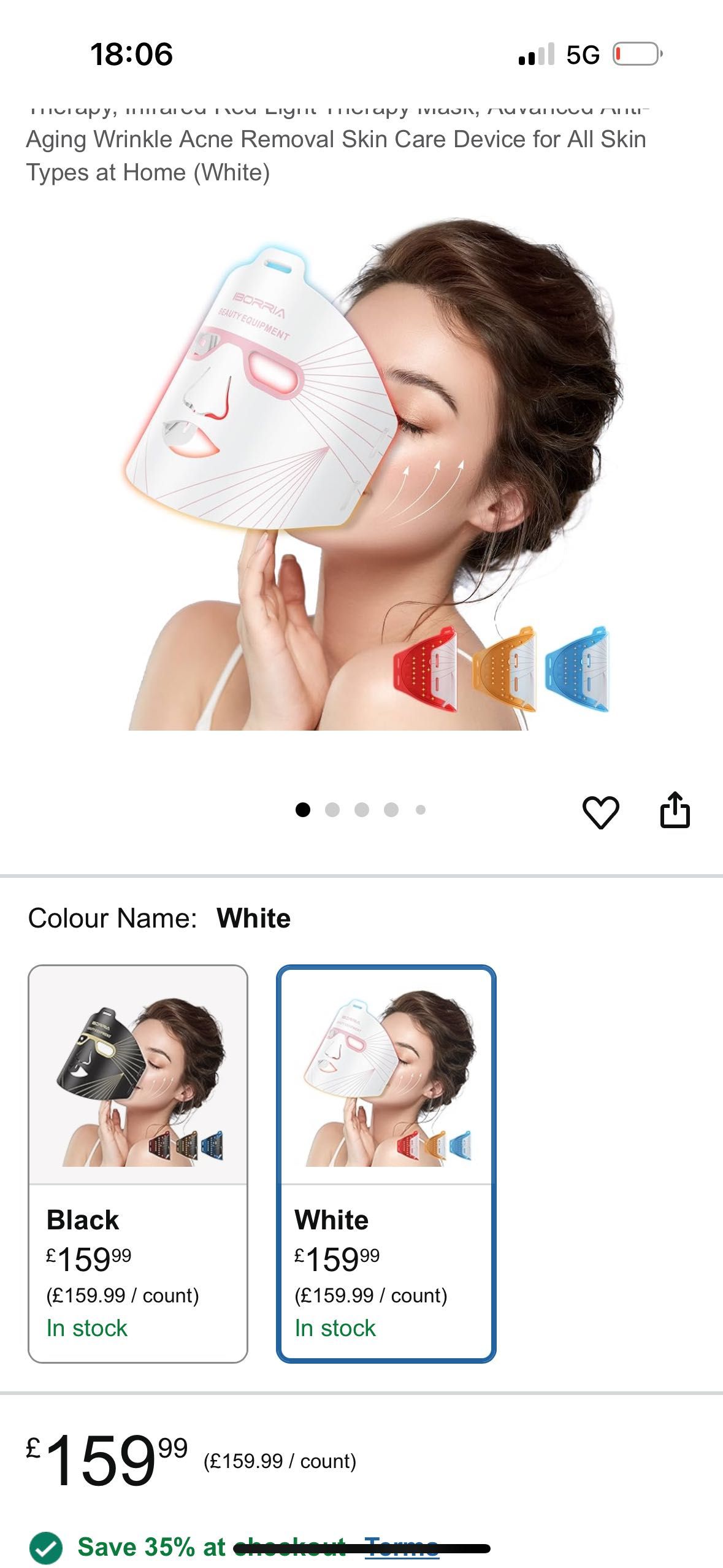 LED face mask / LED маска за лице IBORRIA