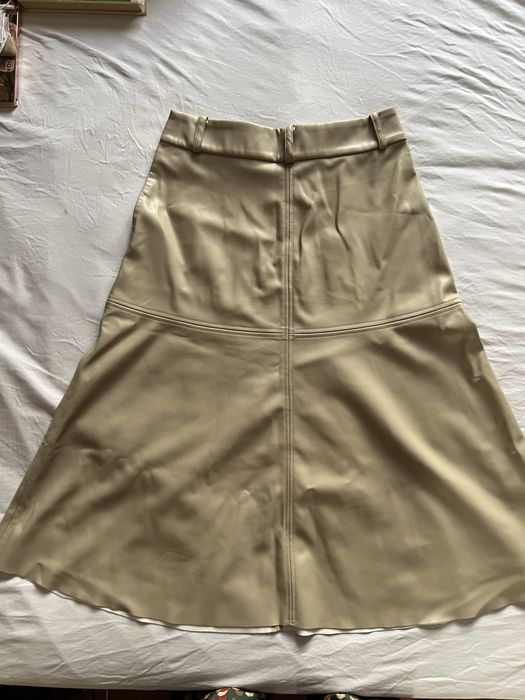 Fusta de piele bej Bruuns Bazaar