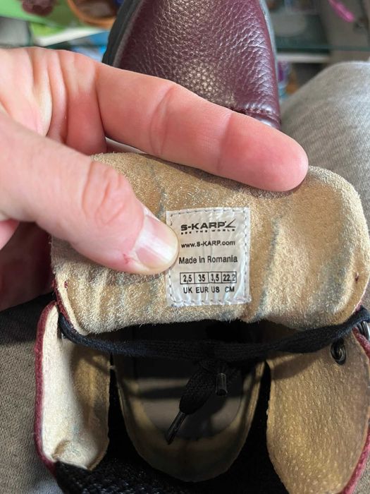 Ghete bordo din piele, model Gloria by S-karp - marimea 35