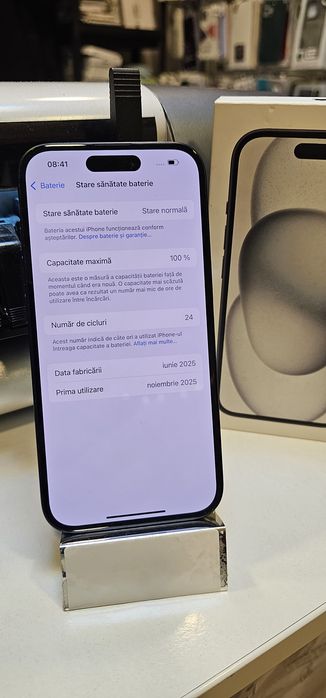 Iphone 15, 128GB,fullbox, baterie 100%, ca Nou