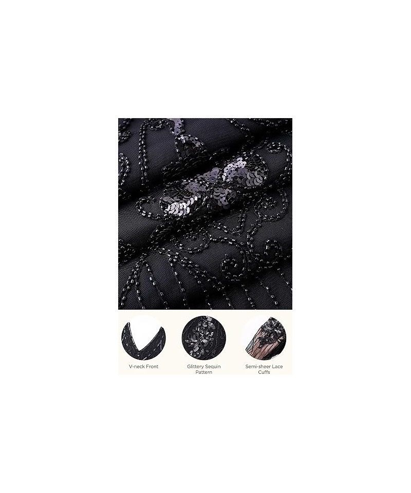 Rochie femei in stil Gatsby anii 1920, negru, L, Babeyond