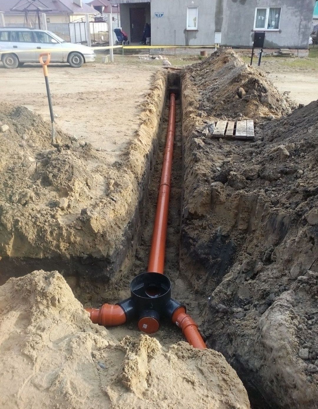Копать Траншеи яма для канализация и водопровод