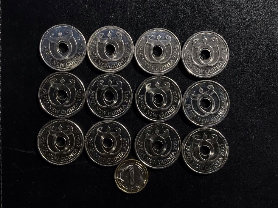 Папуа Нова Гвинея , 12 х 1 Кина ,2004 г.UNC.Голями Красиви Екзотични