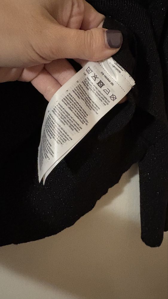 Черен лъскав пуловер Esprit нов