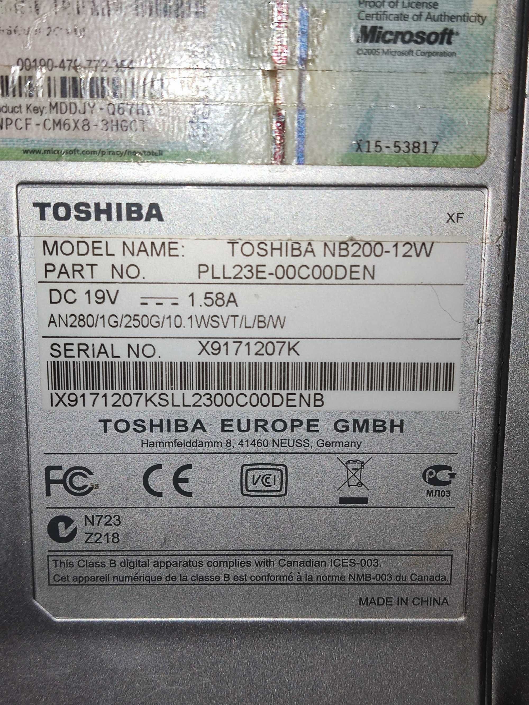 Нетбук Toshiba NB200-12W (SSD 240 Gb, RAM 2 Gb)
