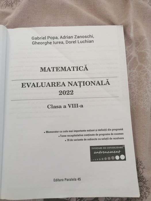 culegere de matematica evaluare națională , editura Paralela