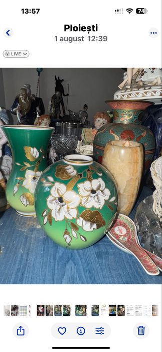 Vaza Cloisonne ( email in metal ) inalt 30cm ptr 2,5 l apa