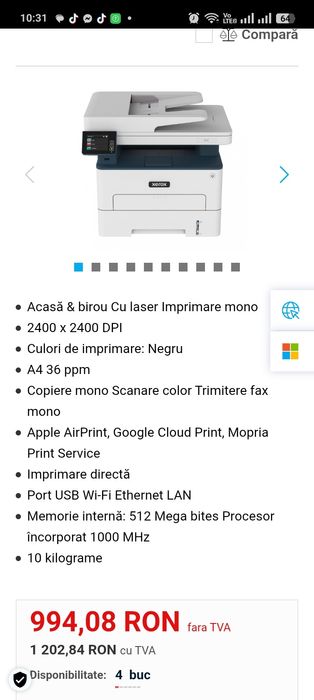Imprimantă xerox b235 in stare foarte buna