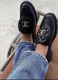 Espadrile chanel Loafers leather NOI
