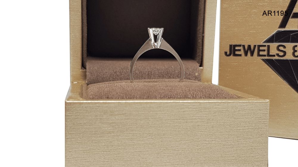 Inel Aur alb 14k cu diamant model ARJEWELS&DIAMONDS (AR1195)