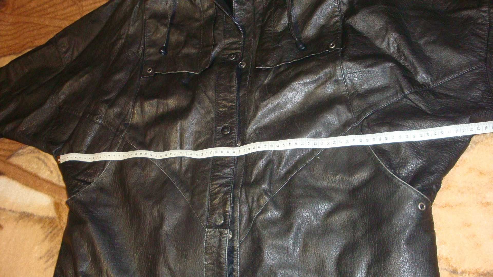 Palton/geacă de piele neagră, mărimea XXXL