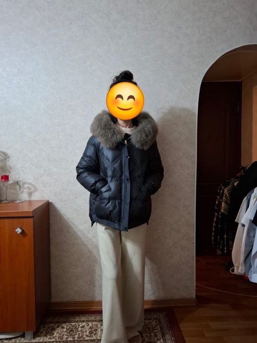 Пуховик женский темный