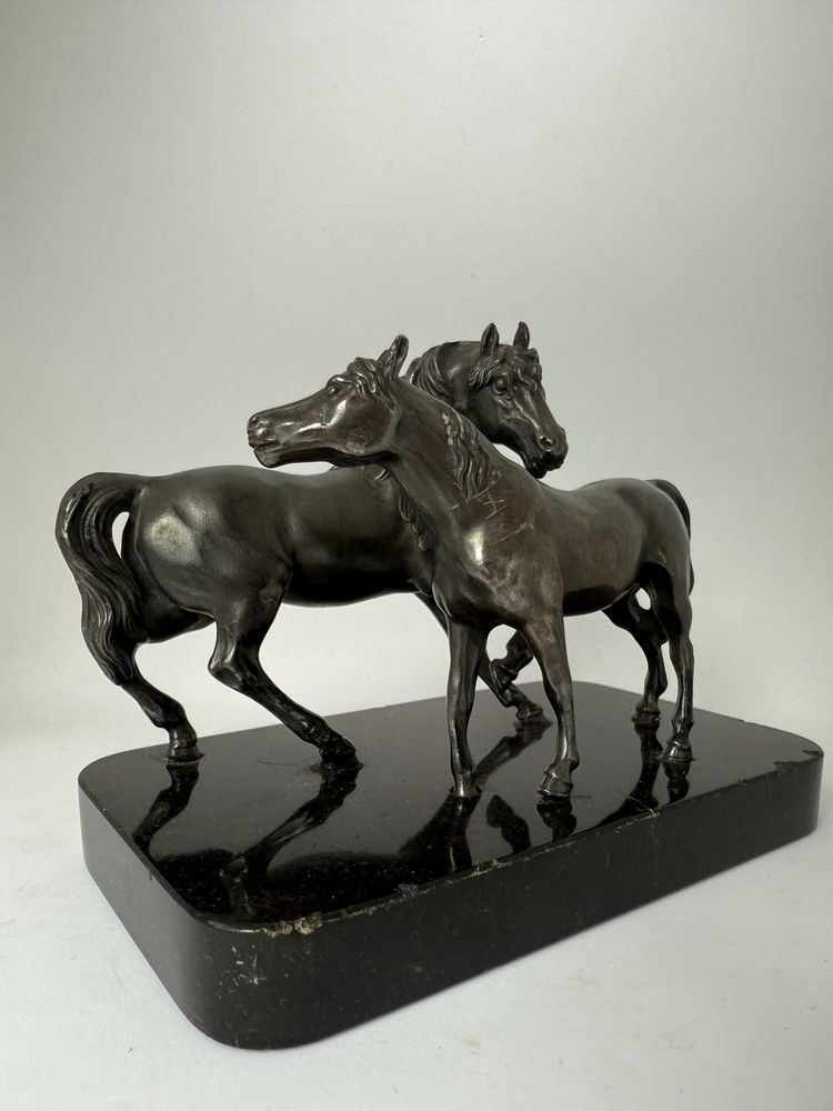Statueta superba Pereche de cai dupa Pierre-Jules Mêne