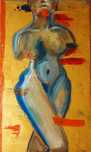 Pictura pe panza in ulei "Golden body"