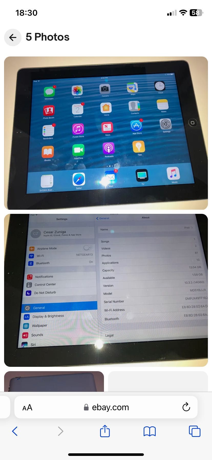 Vand Ipad A1458 (4th generation)