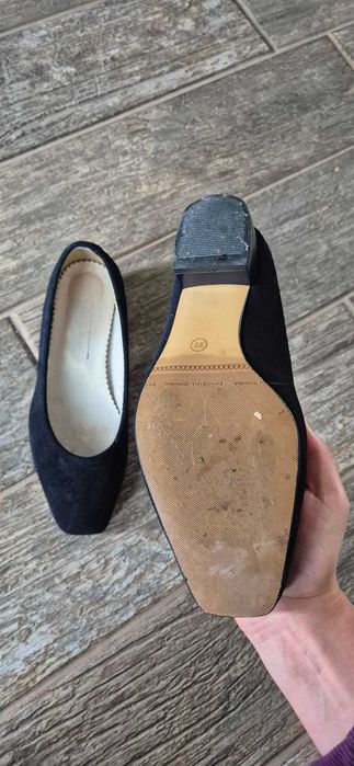 Balerini negri din piele intoarsa marimea 37