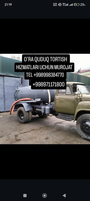 Kanalizatsiya xizmati yuvish tortish xizmatlari 24/7