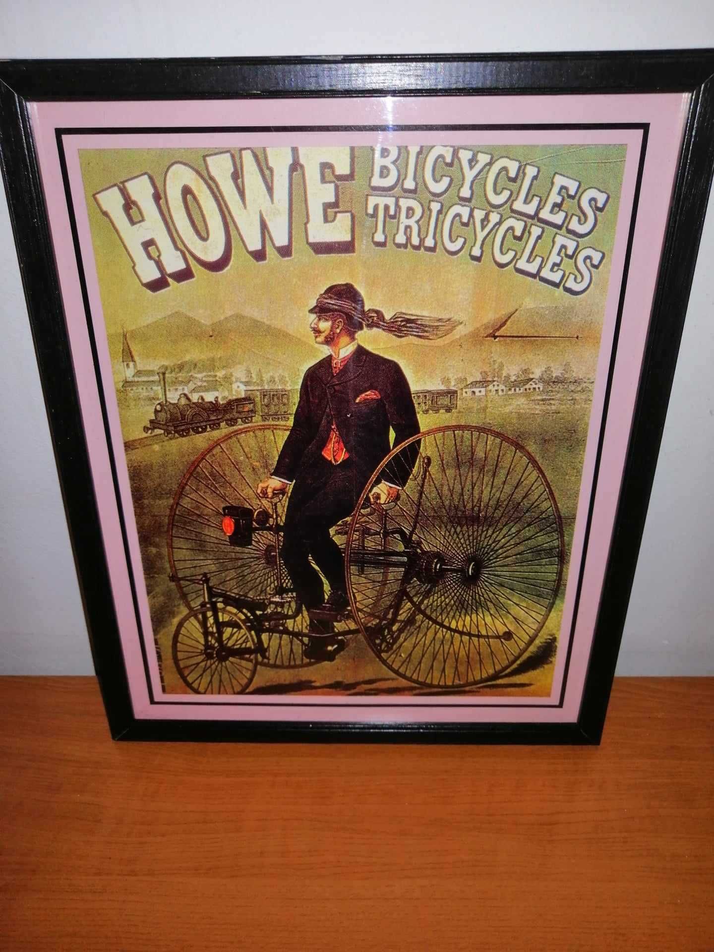 Tablou reclama bicicleta tricicleta de epoca Howe Machine print Anglia