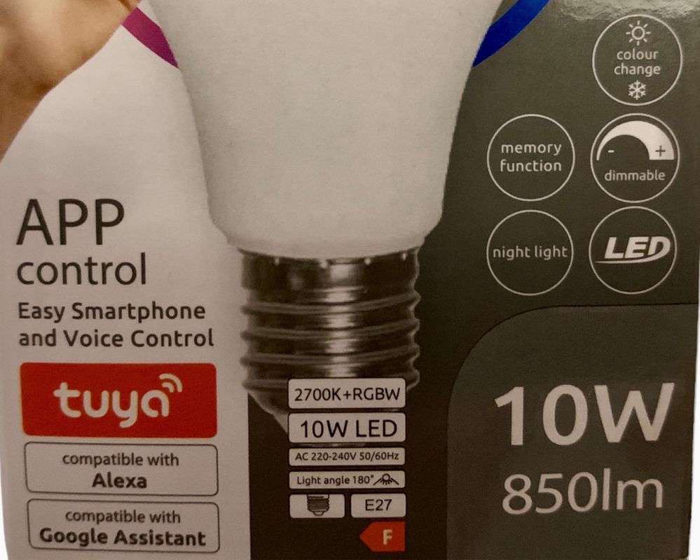 Bec smart LED RGB, Telecomanda/ wi-fi, E27, 10W, 810lm, 2700k